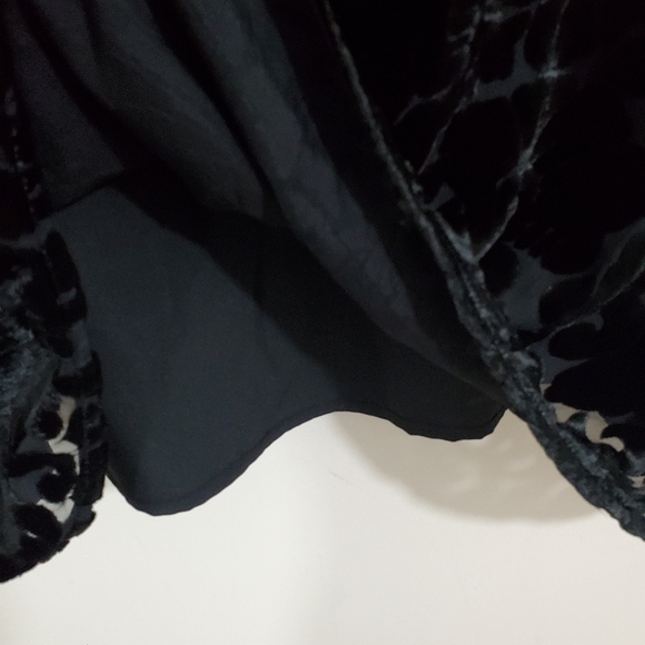 Talbots RSVP Floral Velvet Burnout Blouse Top Black Size 3X Witchy Whimsigoth - Picture 6 of 11